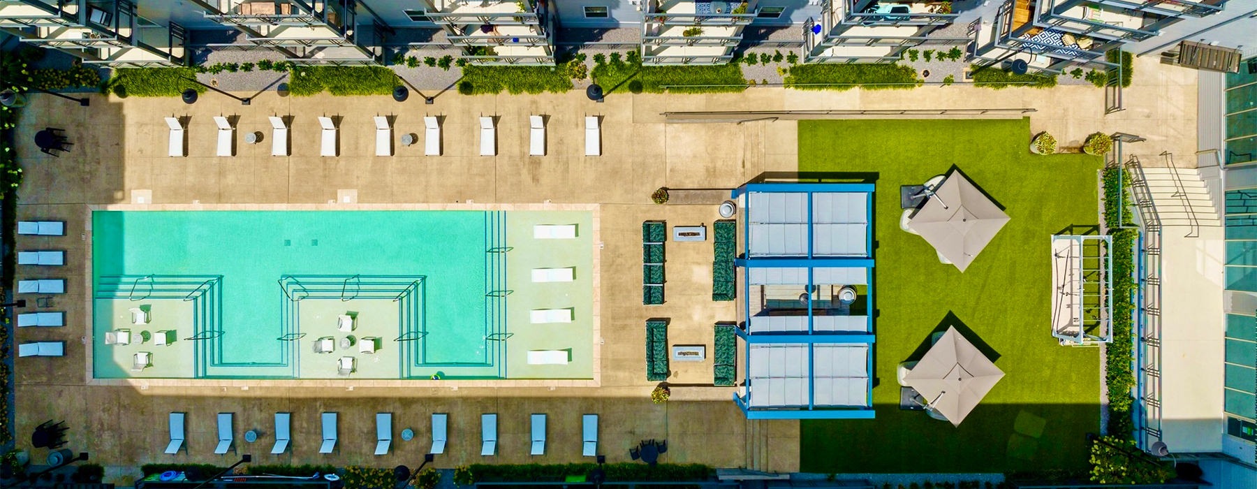 aerial pool view