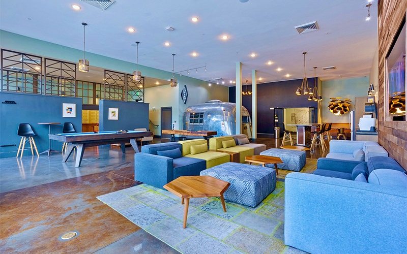 resident lounge area with natural lighting