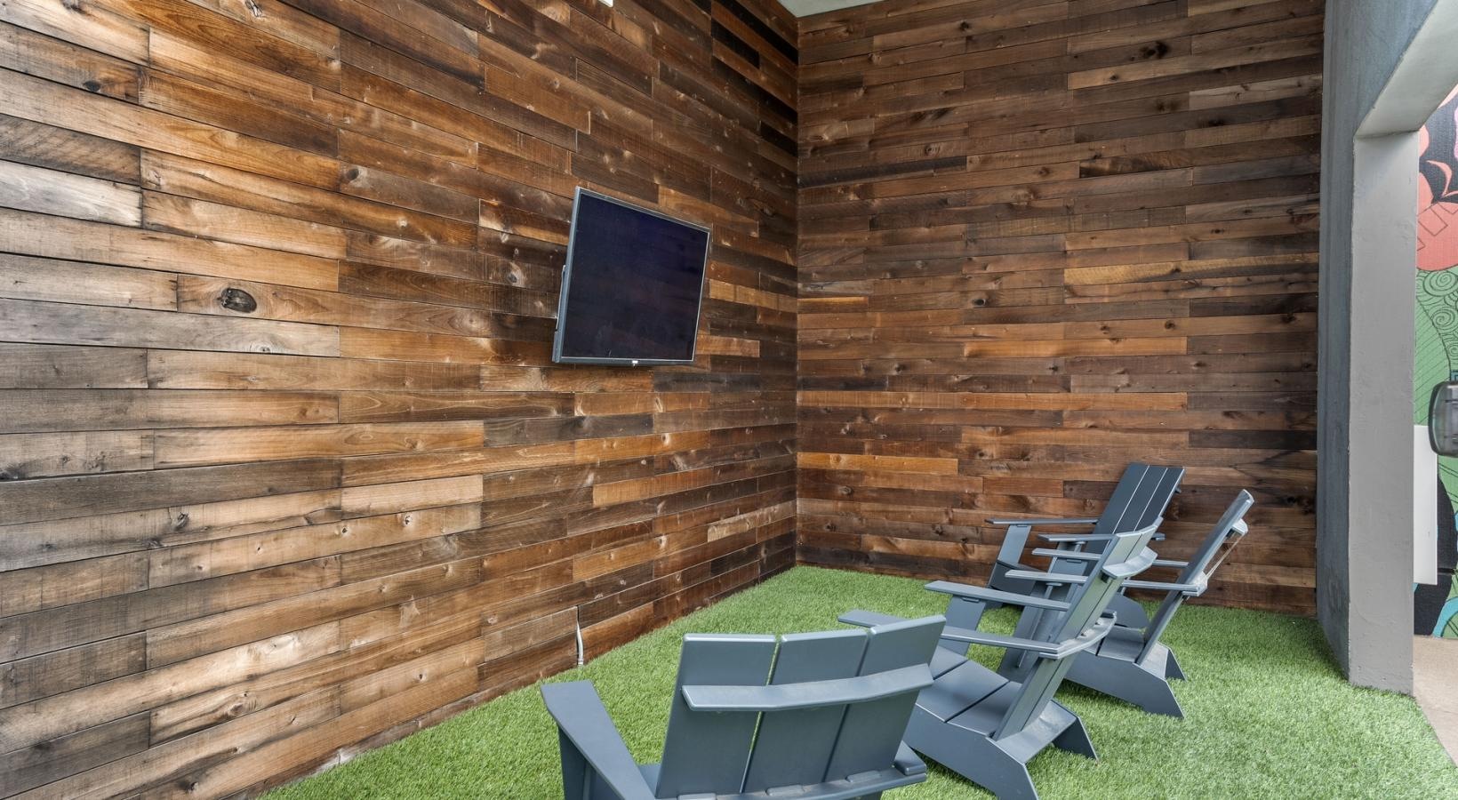 Find your perfect fit at The Cleo a room with chairs and a table